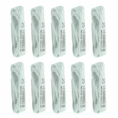 100x/Lot Bulk Wholesale White 3.5mm Headphones Earbuds Earphone For Samsung Mic