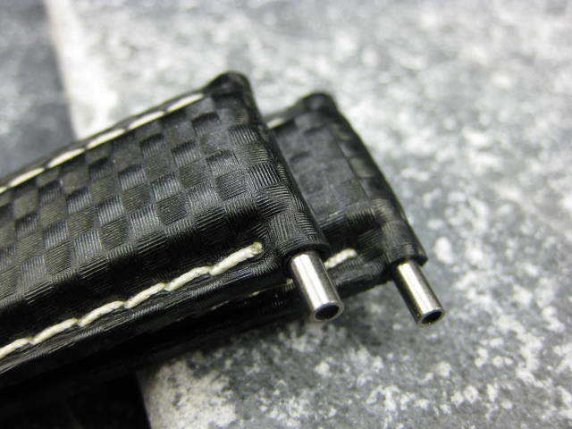 Bracelet Montre 24mm En Cuir Et Fibre De Carbone Noir - Style Panerai - Neuf Sans étiquette