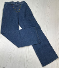 Vintage 70s BellBottom Jeans Women 5/6 LandLubber Button Snap Cotton Made In USA