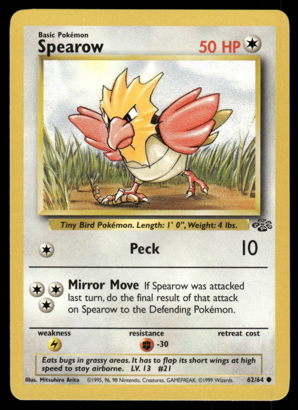 Pokemon Spearow 62/64 Common Jungle NM