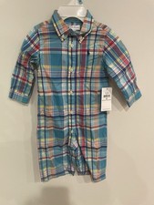 NWT Ralph Lauren Plaid Romper - 6 Months Colorful One Piece Short