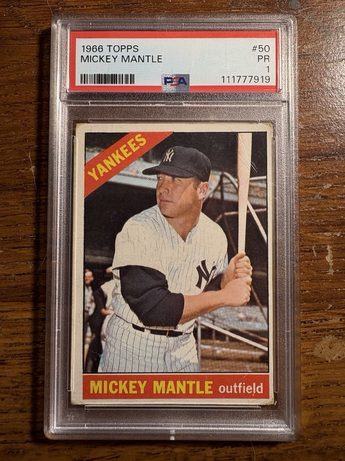 1966 Topps Mickey Mantle #50 PSA1