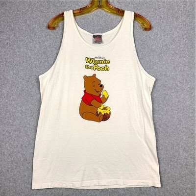 Vintage Disney Winnie The Pooh Tank Top Medium USA Oneita Power-T 90s Back Hit