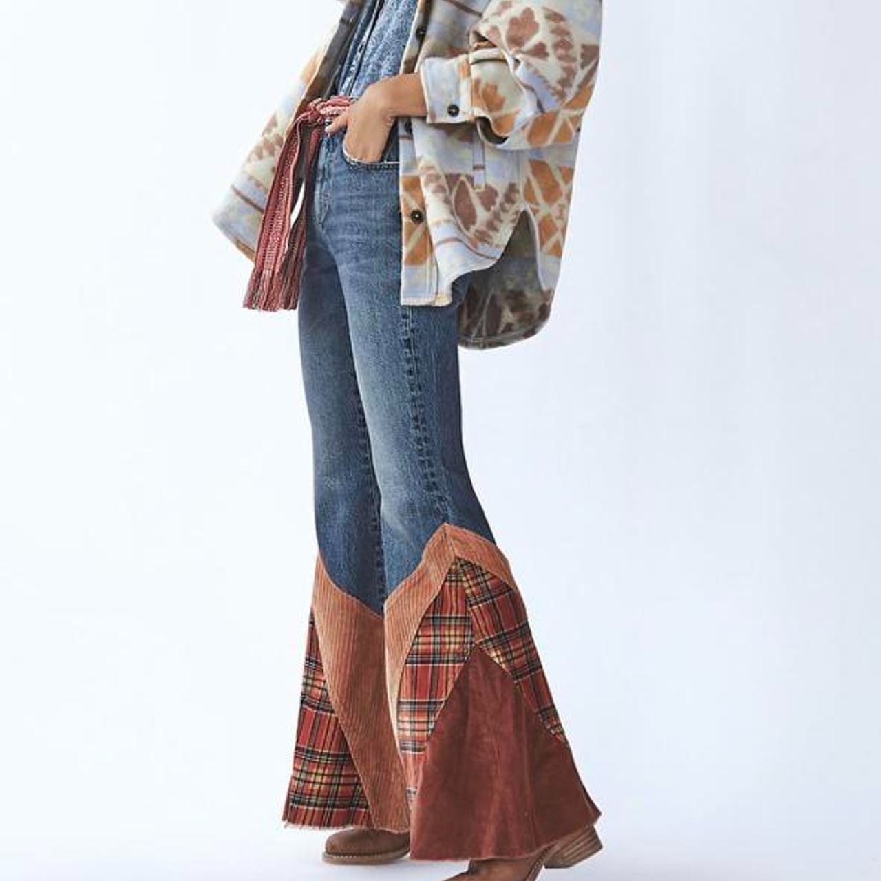 We The Free People Flashback Patchwork Flare Jean… - image 3
