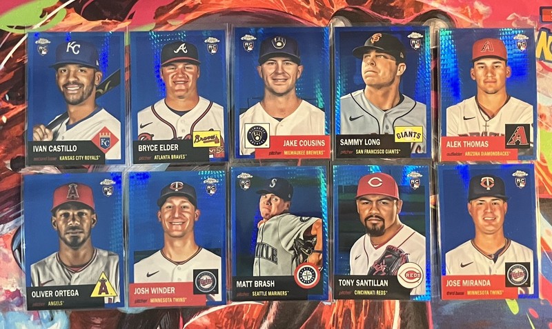 2022 Topps Chrome Platinum Anniversary Rookie Blue Prism Refractor Lot (10 card)