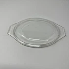 Vintage PYREX 943-C Clear Glass LID ONLY Oval Casserole Replacement Handle Tab