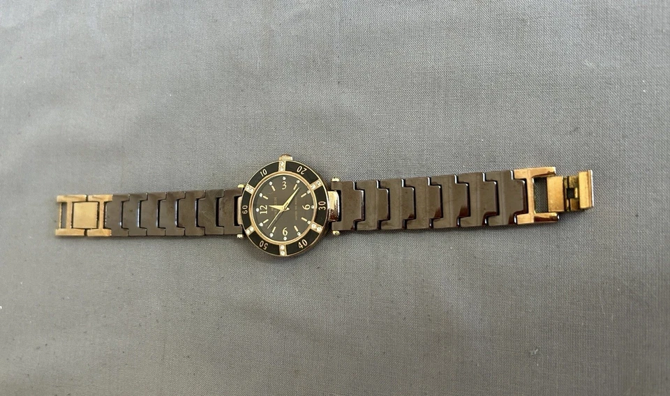 AK Anne Klain Women's Analogue Watch 10/9416 Gold Tone Crystal Ceramic Brown - image 4 of 4