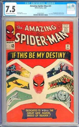 Amazing Spider-Man #31 High Grade 1st App. Gwen Stacy Marvel 1965 CGC 7.5
