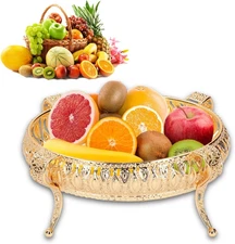 Metal Fruit Tray, Golden Fruit Tray, Zinc Alloy Retro Style Candy Serving Plate,
