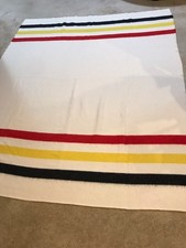 FARIBO PURE WOOL 74" X 88" 3 STRIPE BLANKET