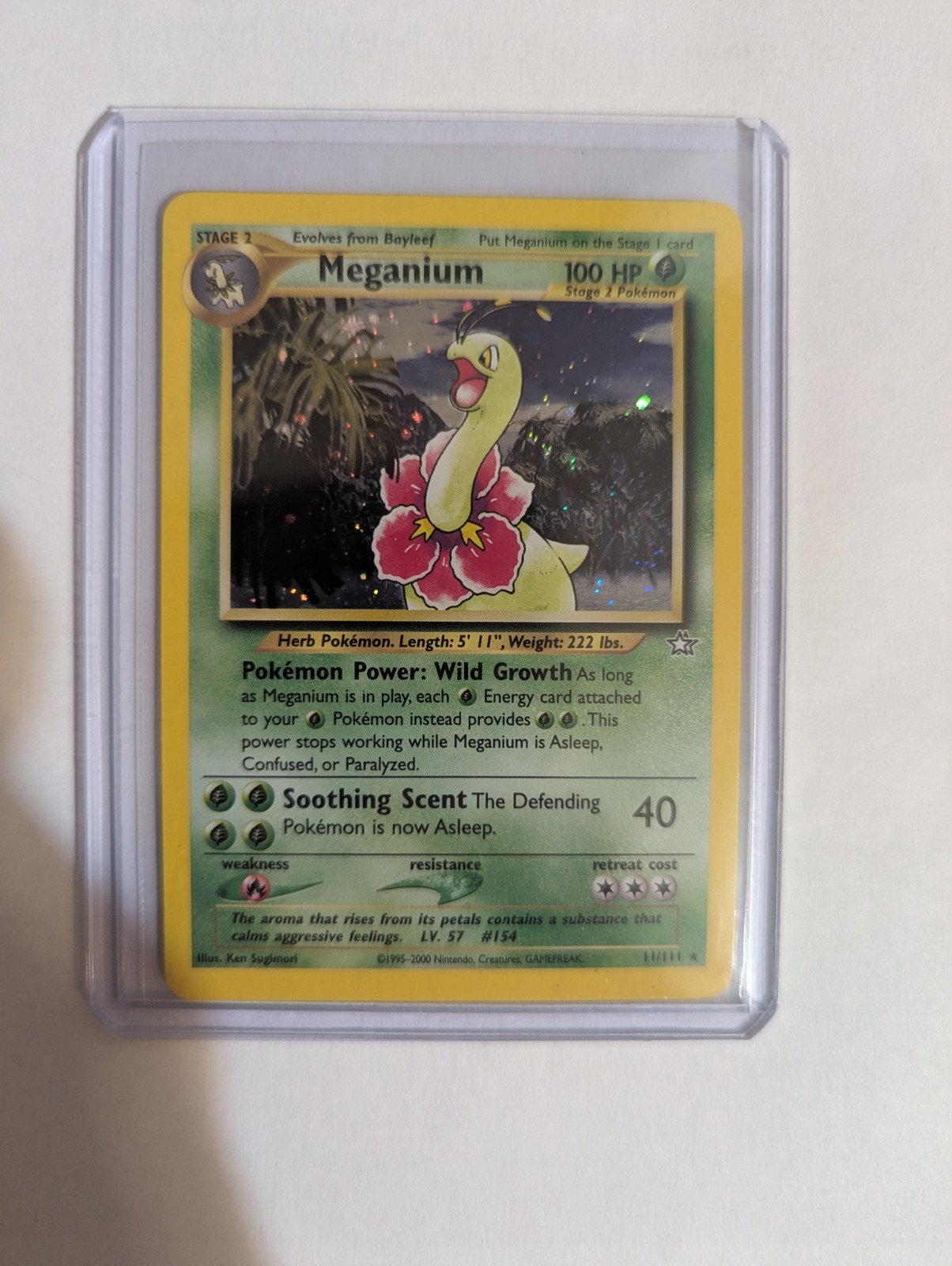 Pokemon 2000 Neo Genesis Meganium Holo #11/111 NM VINTAGE RARE GRADABLE