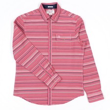 ORIGINAL PENGUIN Heritage Slim Fit Textured Cotton Colorful Stripe Mens Medium