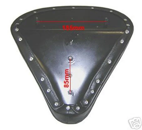 Single Black Motorcycle Seat Large Universal 30x34cm for Bobber Projects - Image 2 of 3