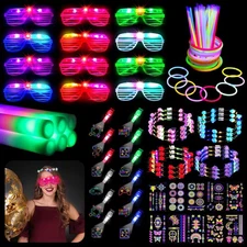 102 Pcs Glow In The Dark Party Supplies LED Light Up Party Favors with Shutte...