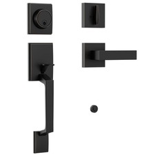 Exterior Door Lock Set, Front Door Handle and Deadbolt Set with Single Cylind...