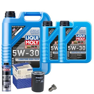 Motoröl 5W30 LIQUI MOLY 7L+MAHLE Ölfilter+Spülung+Ölablassschraube