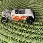 Vintage Hot Wheels 1975 Roadster Hot Rod white With Red Flames
