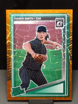 2025 Optic Rated Prospect Orange Velocity Prizm #160 Hagen Smith White Sox