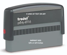 Trodat 4916 - 3 Lines of Text or Artwork - Custom Rubber Self-Inking Stamp