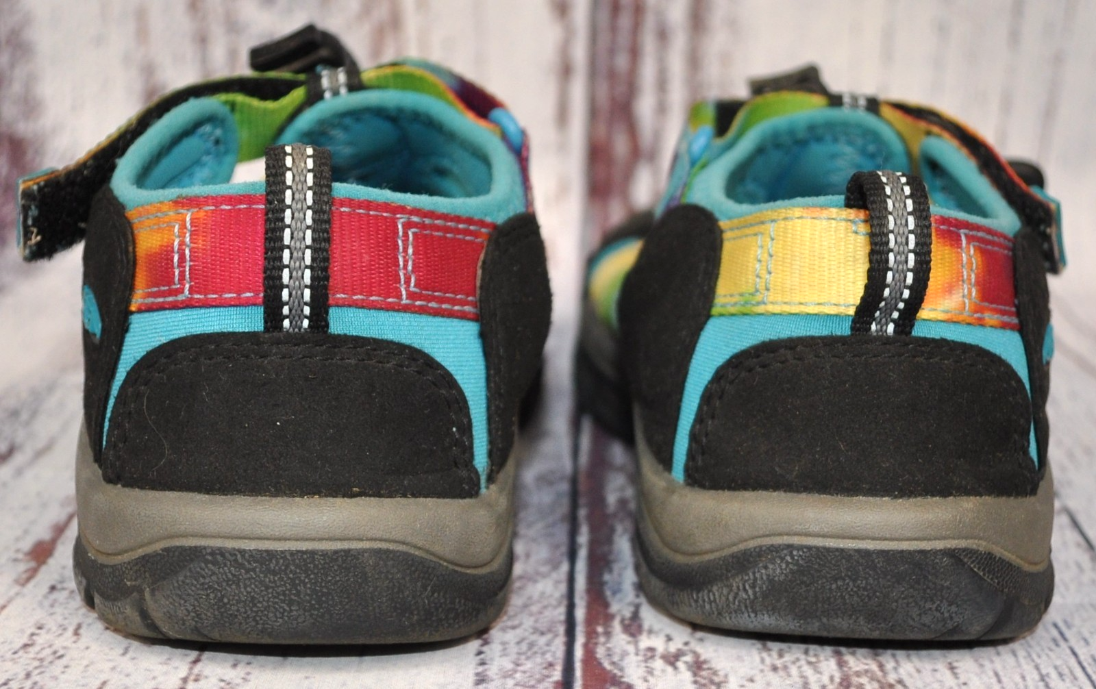 Sandali Keen grandi bambino US 2 EU 34 UK1 tie dye arcobaleno Newport H2 escursionismo in acqua