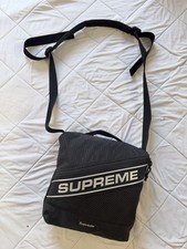 Supreme Black Unisex Crossbody Bag Solid Zip ...