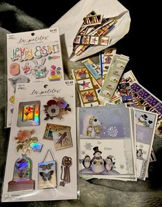 Scrap/Junk Journal Dimensional and Standard Stickers Scrapbooking Crafts Lot