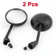 2pcs Universal Front 10mm 0.39" Thread Dia Motorcycle Rear View Mirror Round NEW