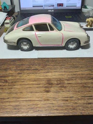Vintage Bandai Tin Battery Operated Porsche Japan Needs Motor