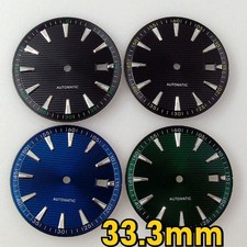 33.3mm Black Blue Green Sterile Watch Dial For NH35 NH36 Date Window Watch Parts