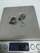8.27 GRAMS OF SOLID 14K WHITE GOLD FOR SCRAP ONLY-EARRINGS WITH NO STONES-NR!