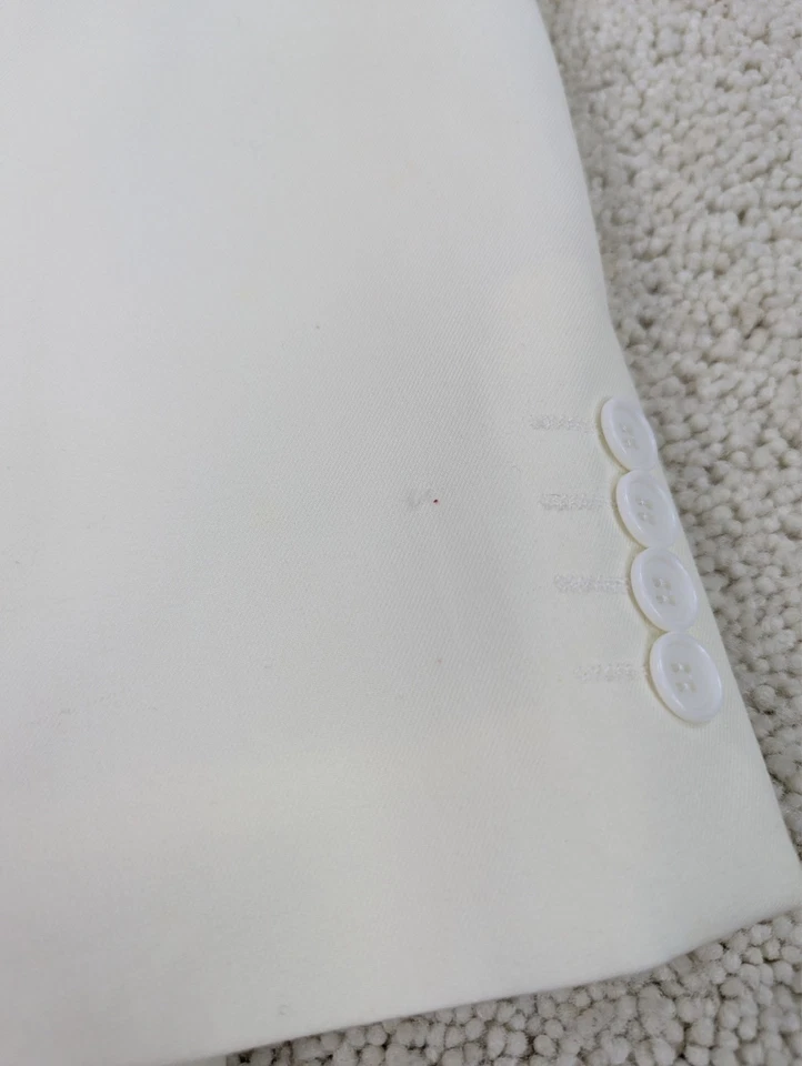 Traje Giorgio Fiorelli Para Hombre 44R 38x27 Crema Marfil 2 Piezas Chaqueta Pantalones De Colección Foto 3 de 4