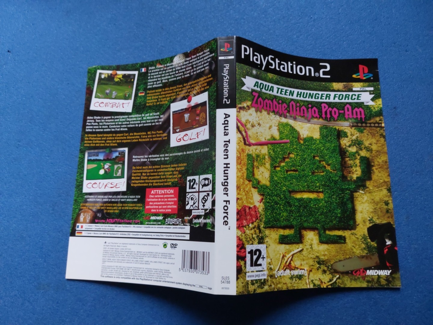PS2 Playstation 2 Jaquette Cover Aqua Teen Hunger Force Zombie Ninja Pro Am