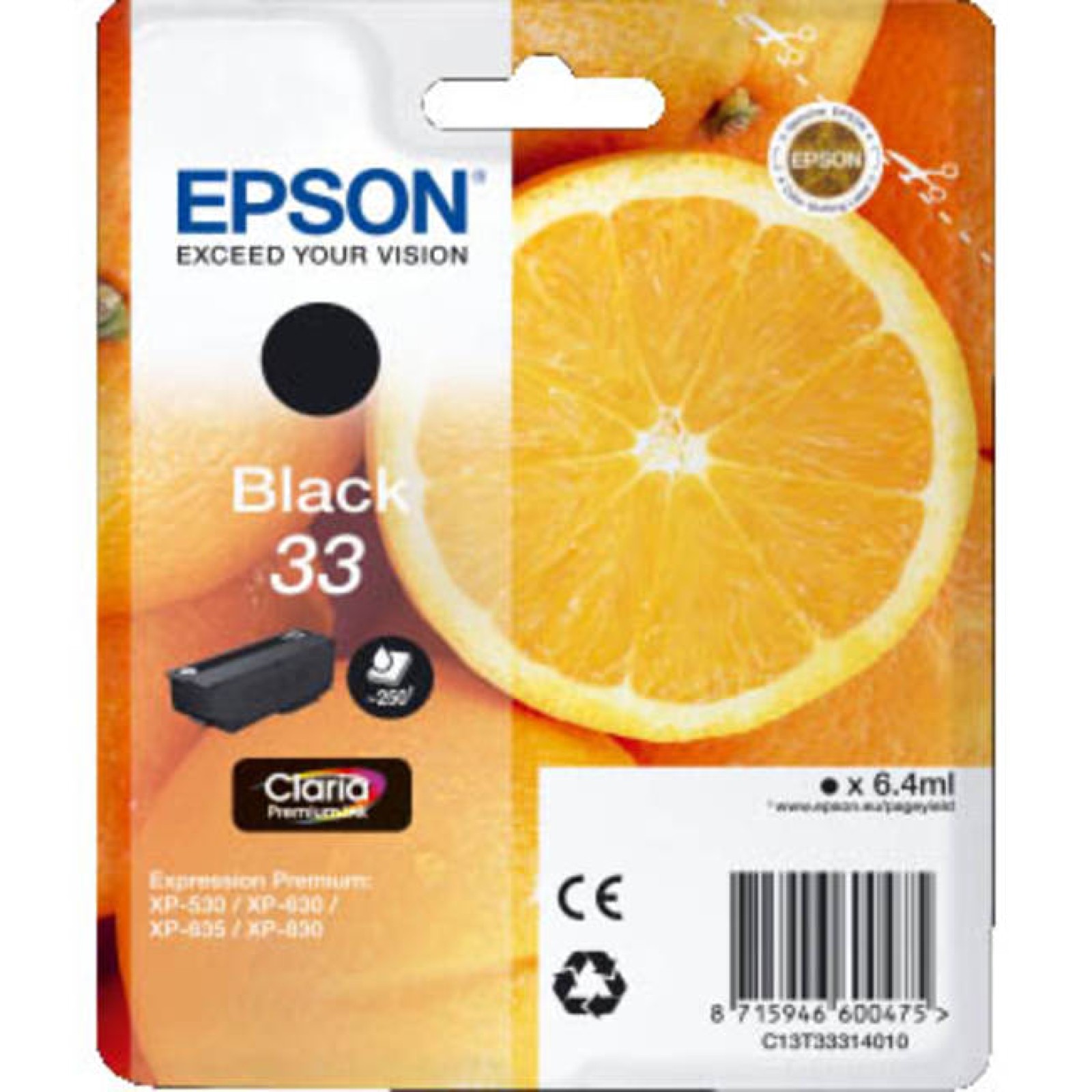 Original Epson 33 Black Ink Cartridge (C13T33314012)