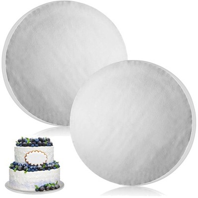 2 Stück Cake Board 30cm Rund, Ø30cm Tortenplatte Pappe, wiederverwendbar, Sil...