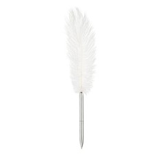 Feather Ballpoint Pens Bulk, Writing Pens Style 1, White/Silver