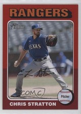 2024 Topps Heritage Red Border Chris Stratton (White Above Card Number) 1e6r