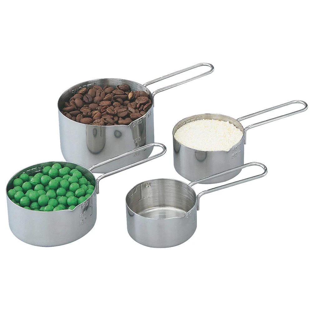 VOLLRATH 47119 Measuring Cup Set of 4,Gray,SS 4NCK9