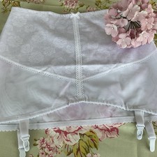 Damart White Open Control Girdle 4 Suspenders Size 42/44”