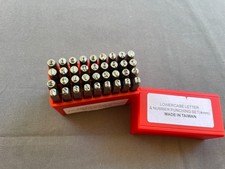metal alphabet lowercase and numbers stamps plastic box