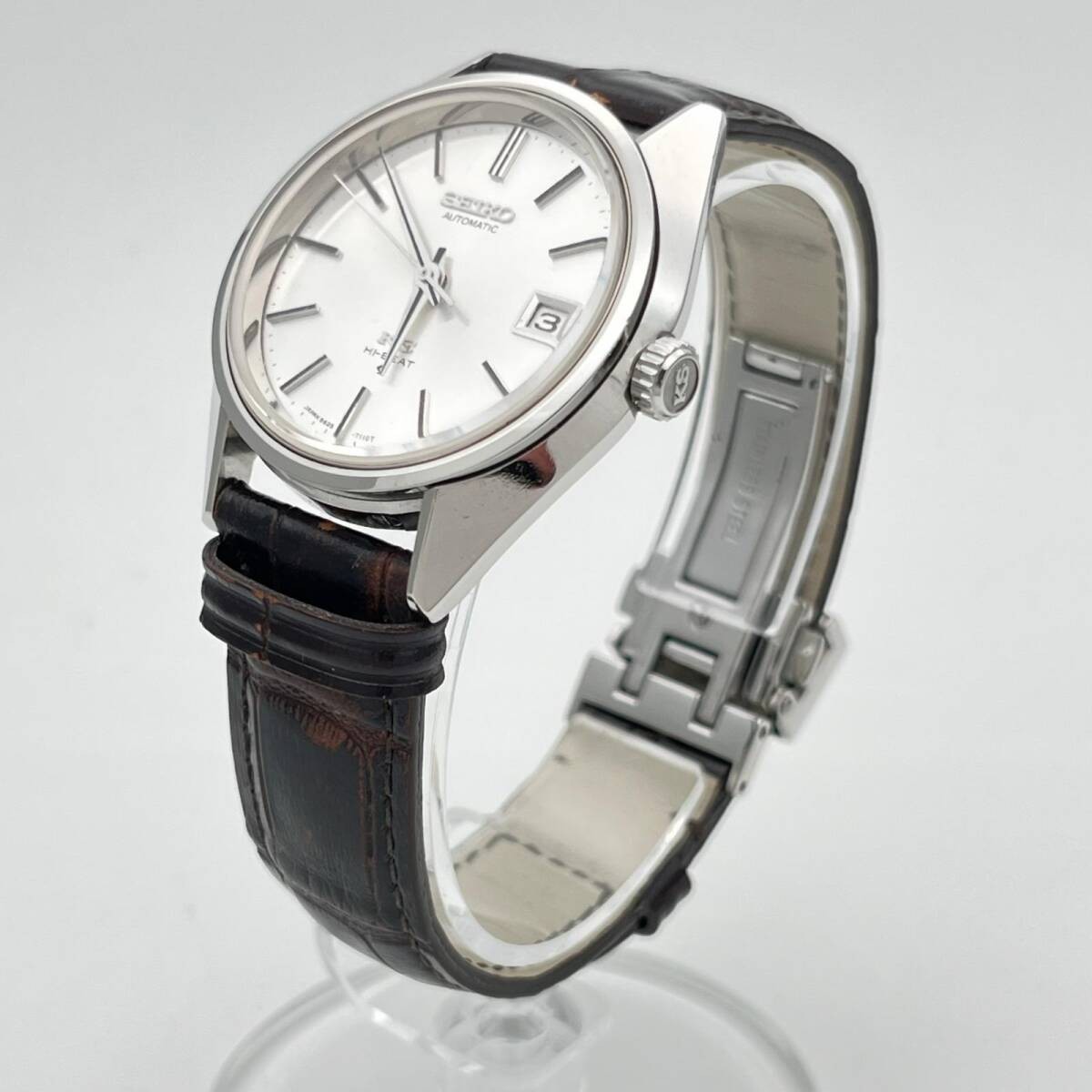 SEIKO King Seiko Automatic Watch 5625-7110 Leather KS Hi-Beat 2006 Dial Silver
