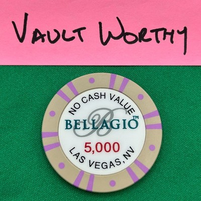 Bellagio Resort Casino - Las Vegas NV - Tournament Poker Chip 5000 NCV - 1 Chip