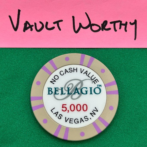 Bellagio Resort Casino - Las Vegas NV - Tournament Poker Chip 5000 NCV - 1 Chip