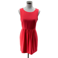 J.Crew Coral Red Sleeveless Shift Dress Size 4 Women Career Office Party