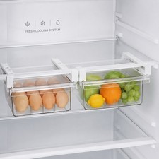 SNSLXH 2 Pack Refrigerator Drawer Organizer Pull Out Fridge Shelf Storage Bins