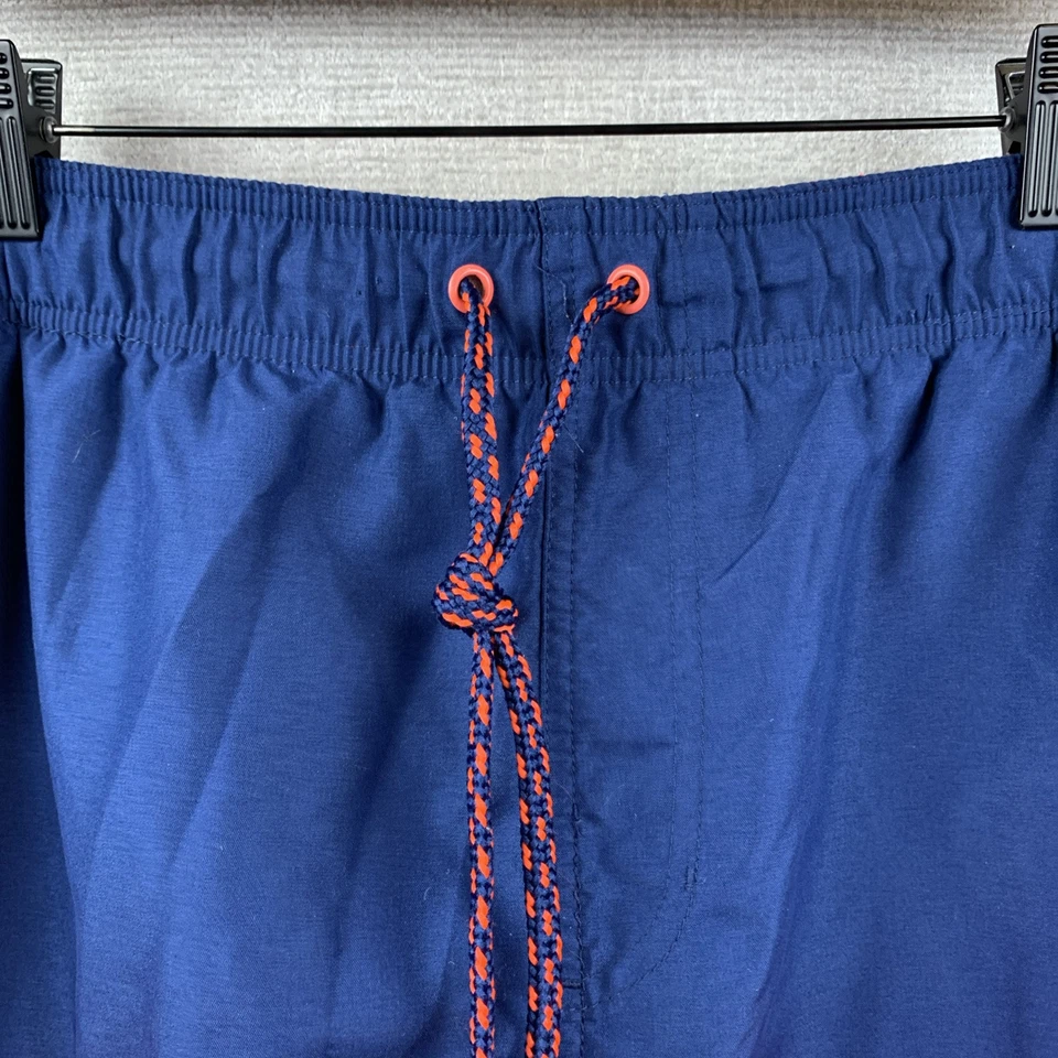 FADED GLORY Swim Trunks Men's Size Large (36 - 38) Safety Orange Blue Drawstring - Image 4 of 4