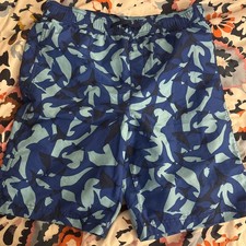 Lands End Kids Swim Trunks Blue Camo 14-16