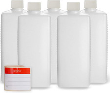 5 X 500 Ml Bottiglie in Plastica, Bottiglie in Plastica HDPE Con Tappi a Vite in