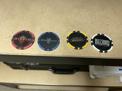 Blizzard Employee Blizzcon Poker Chip Coins LOT4 World Warcraft Starcraft Diablo