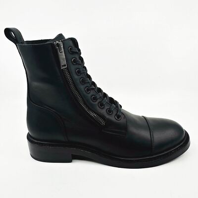 Coda Womens Black Leather Combat Boots Black Combat Combat Boots