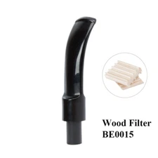 Bent Curved Saddle Stem Mouthpiece Replacement For Tobacco Pipe 9mm Wood Filter 